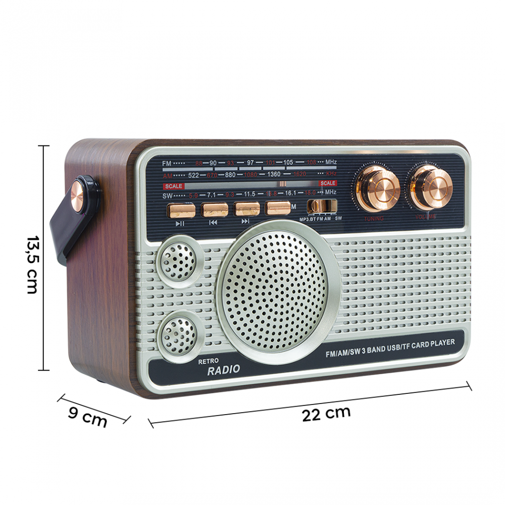 Radio FM Retro Wireless Q-FM01 Altoparlante MP3...
