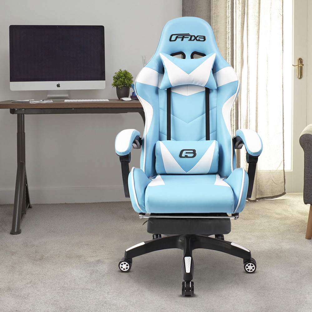 Sedia ufficio Gaming AZRACE ecopelle OFFIX3 con poggiapiedi Poltrona reclinabile - Foto 49 di 49