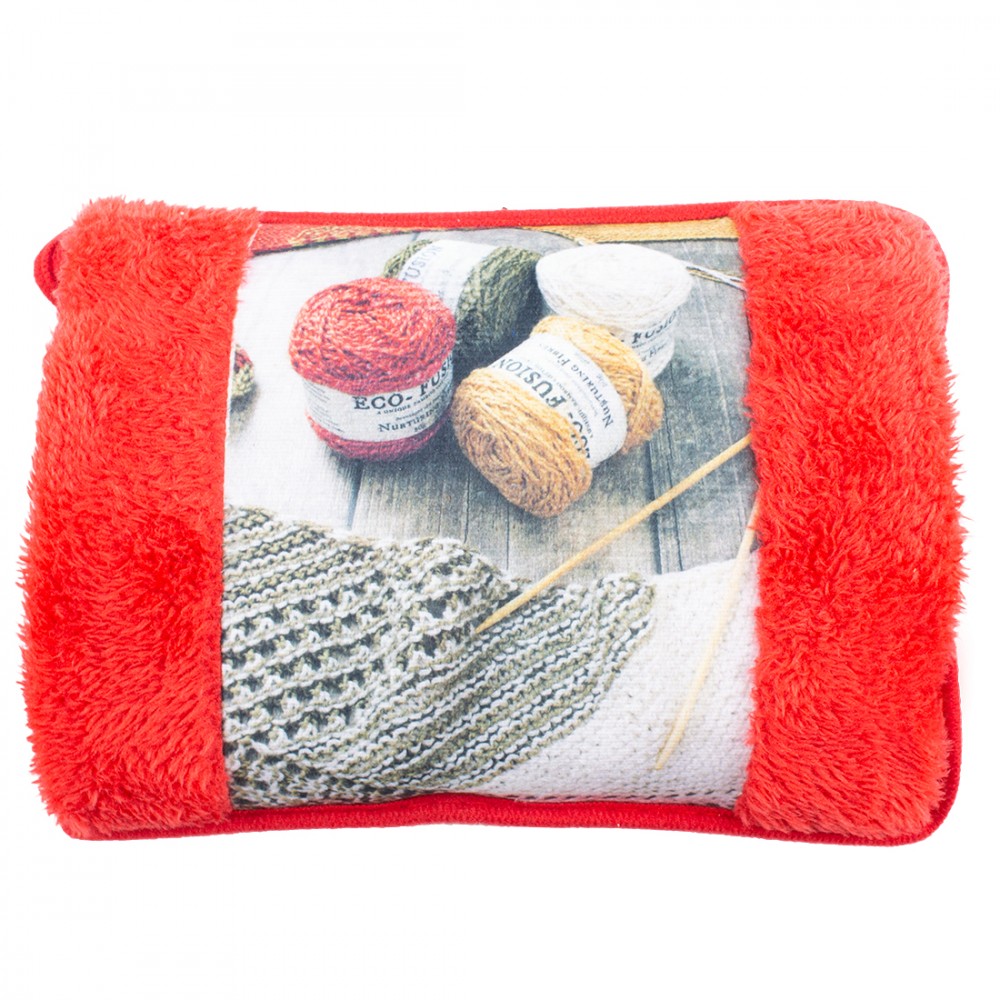 Image of Borsa Acqua Calda Elettrica 439010 Tasca Scaldamani Ricaricabile per Inverno Rosso052
