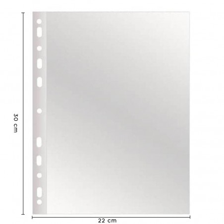 Pack 300 pezzi buste perforate trasparenti lucide a foratura universale 22x30cm