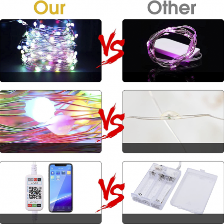 Striscia 100 LED RGB 10mt Catena Luminosa Luci di Natale con Telecomando e App