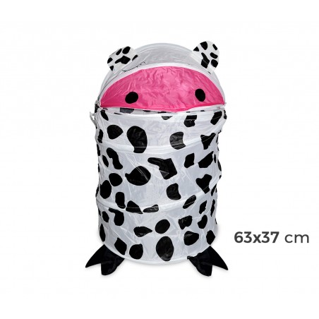 Portagiochi pieghevole con animali sistema pop up contenitore impermeabile 63x37 cm