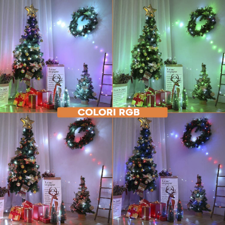 Striscia 100 LED RGB 10mt Catena Luminosa Luci di Natale con Telecomando e App