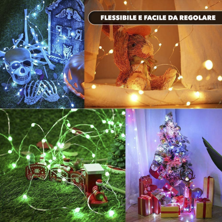 Striscia 100 LED RGB 10mt Catena Luminosa Luci di Natale con Telecomando e App