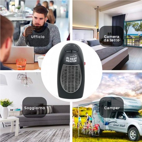 Mini Stufa Elettrica Termoventilatore 400W Portatile Senza Fili a Basso Consumo