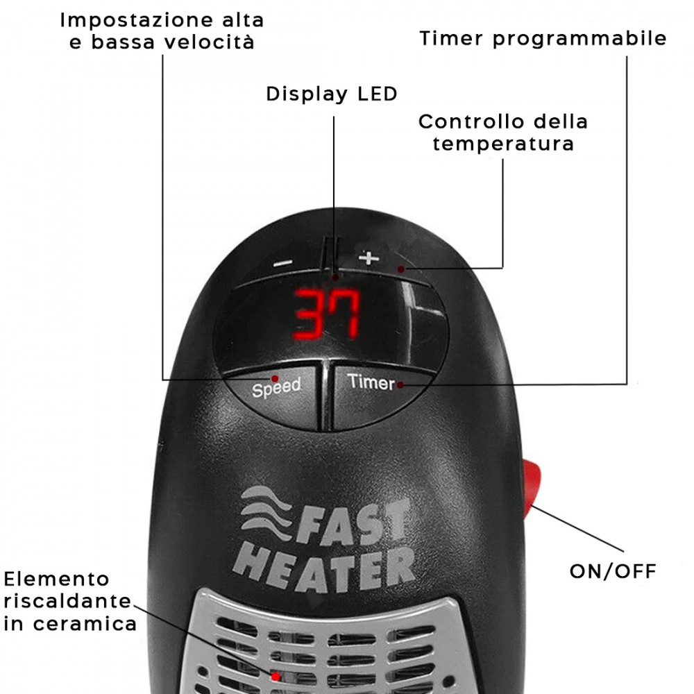 Mini Stufa Elettrica Termoventilatore 400W...