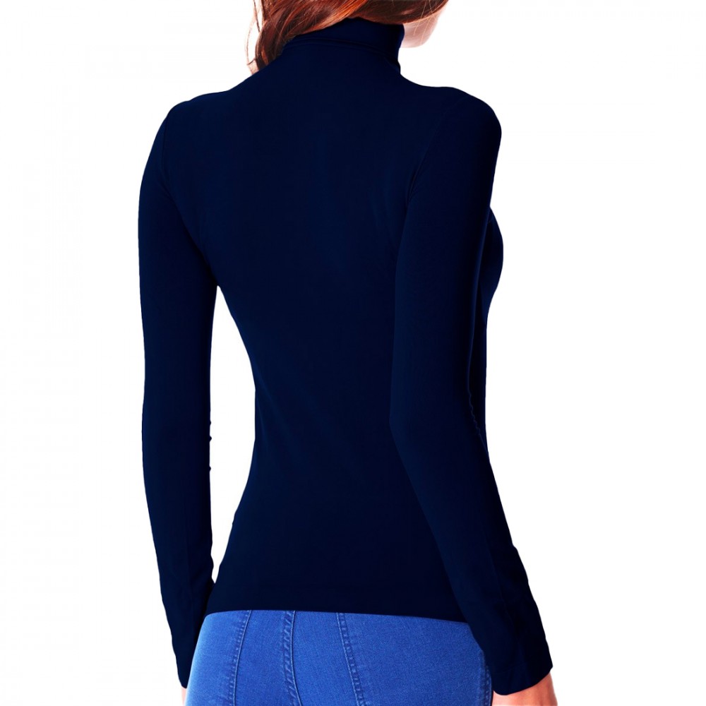 VKA22 maglia a collo alto da donna con interno...