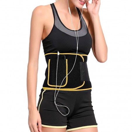 Fascia Addominale Dimagrante Brucia Grassi Regolabile con Tasca Porta Cellullare