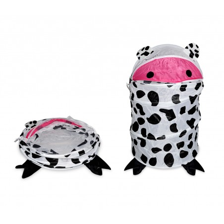 Portagiochi pieghevole con animali sistema pop up contenitore impermeabile 63x37 cm