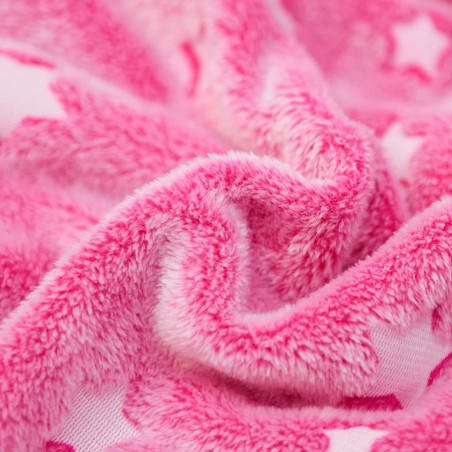 Coperta Magica per Bambini Plaid in Pile Rosa con Stelle Fluorescenti 170x120cm