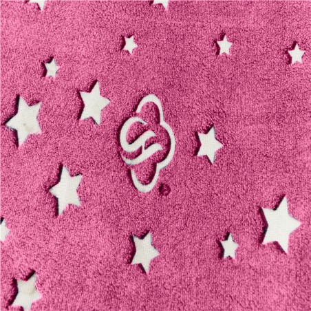 Coperta Magica per Bambini Plaid in Pile Rosa con Stelle Fluorescenti 170x120cm