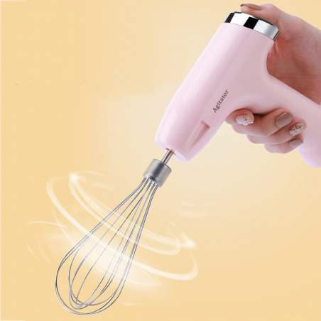 Mini Sbattitore Ricaricabile con Fruste Tritatutto Frullino per Uova 5 Velocità