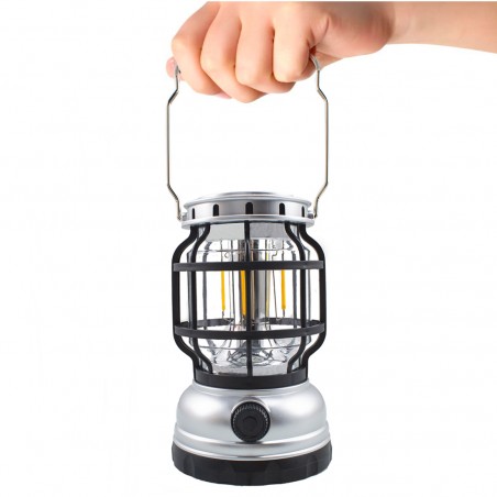 Lanterna Campeggio ZJ-199OT Luce Emergenza Portatile Ricarica Solare e Cavo USB