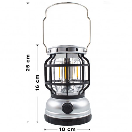 Lanterna Campeggio ZJ-199OT Luce Emergenza Portatile Ricarica Solare e Cavo USB