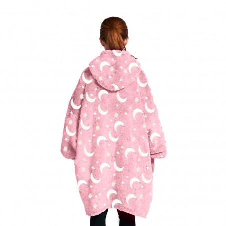 Mantella in Pile per Bambini Fantasia Fluorescente con Cappuccio e Maniche