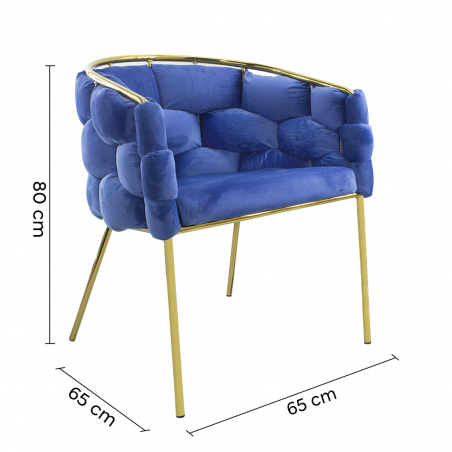 Poltrona Imbottita BALOON BUBBLE ARABELLA Effetto Velluto Struttura Color Oro