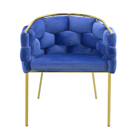 Poltrona Imbottita BALOON BUBBLE ARABELLA Effetto Velluto Struttura Color Oro