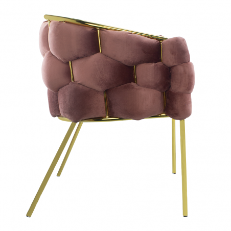 Poltrona Imbottita BALOON BUBBLE ARABELLA Effetto Velluto Struttura Color Oro