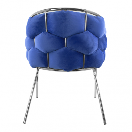 Poltrona Imbottita BALOON BUBBLE ISABELLA Effetto Velluto con Struttura Argento