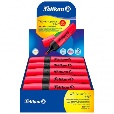 Evidenziatore Textmarker 490 Pelikan Confezione 10 Pezzi con Cappuccio a Clip