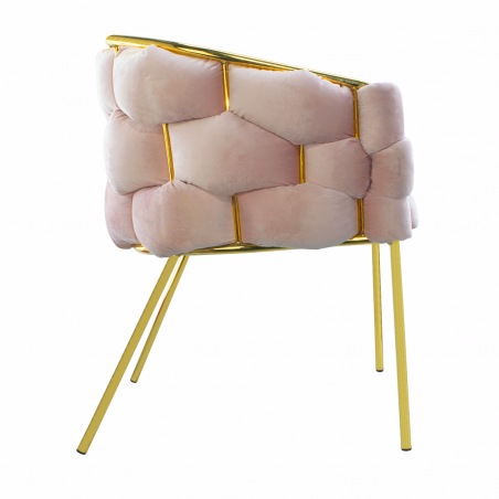 Set 2 Poltrone Imbottite Baloon Bubble ARABELLA Effetto Velluto Struttura in Oro