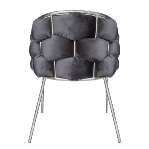 Set 2 Poltrone Imbottite in Velluto Baloon Bubble Isabella Struttura Argento