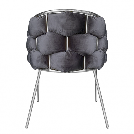 Set 2 Poltrone Imbottite in Velluto Baloon Bubble Isabella Struttura Argento