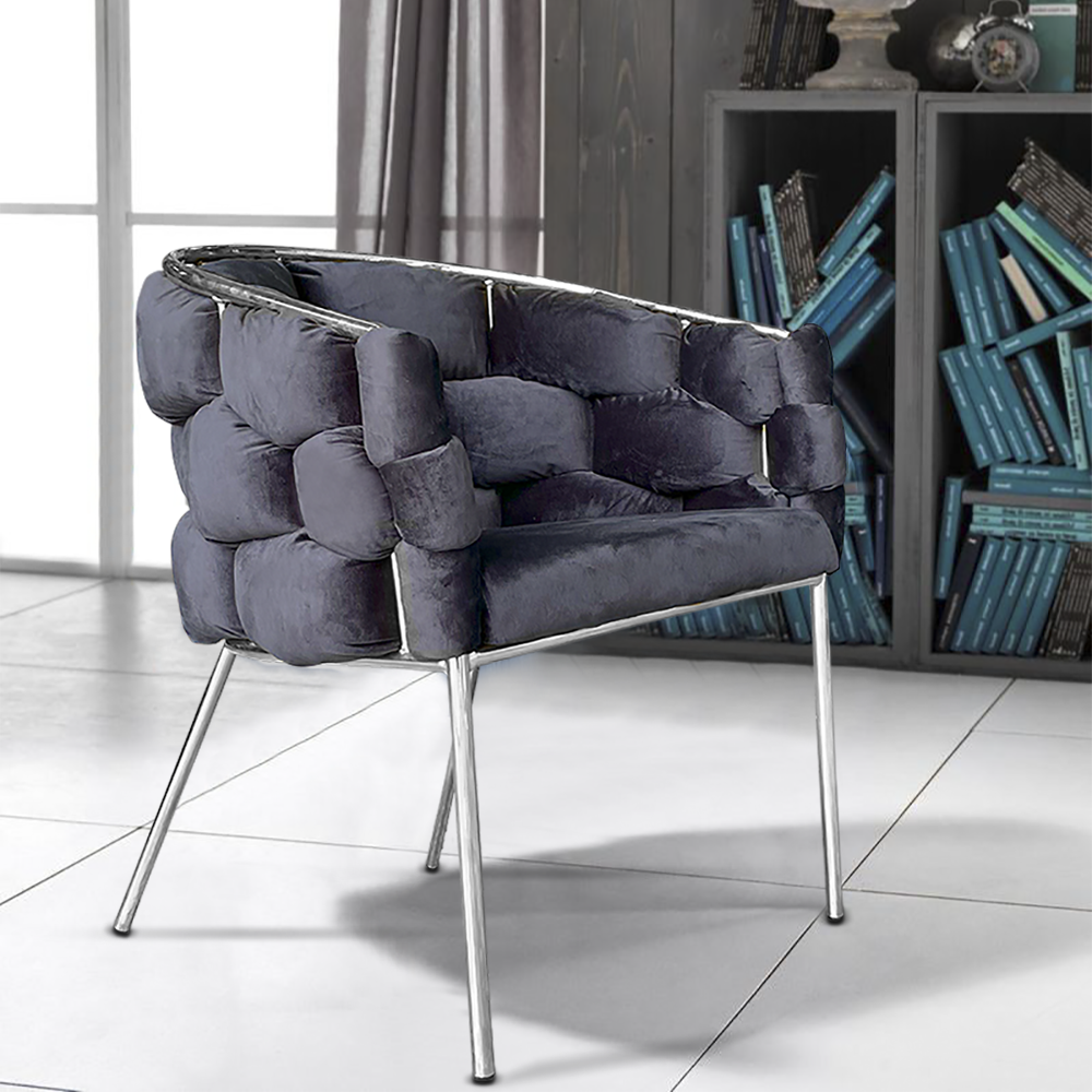 Set 2 Poltrone Imbottite in Velluto Baloon...