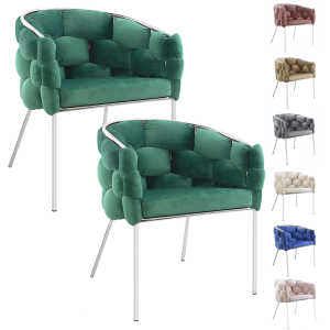 Set 2 Poltrone Imbottite in Velluto Baloon Bubble...