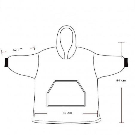 Mantella con Maniche Oversize in Pile BLU Fluorescente con Cappuccio e Tasca