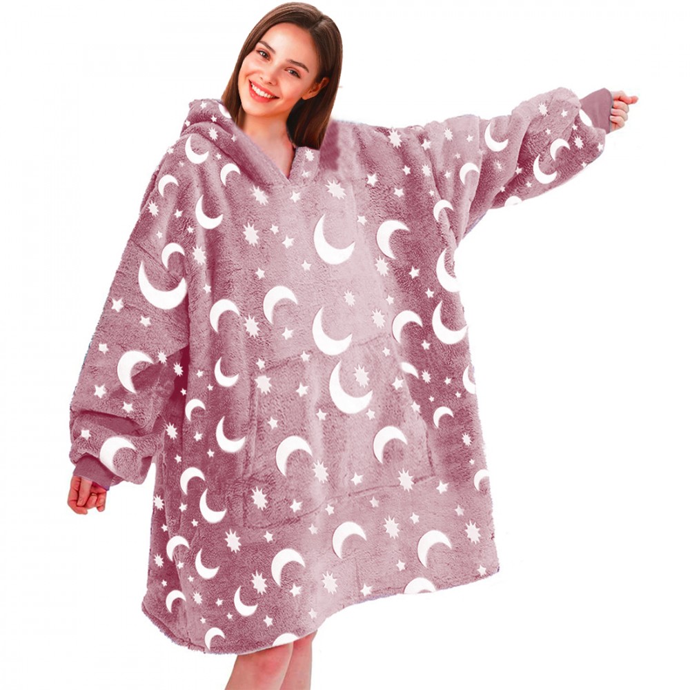 Mantella con Maniche Oversize in Pile ROSA...