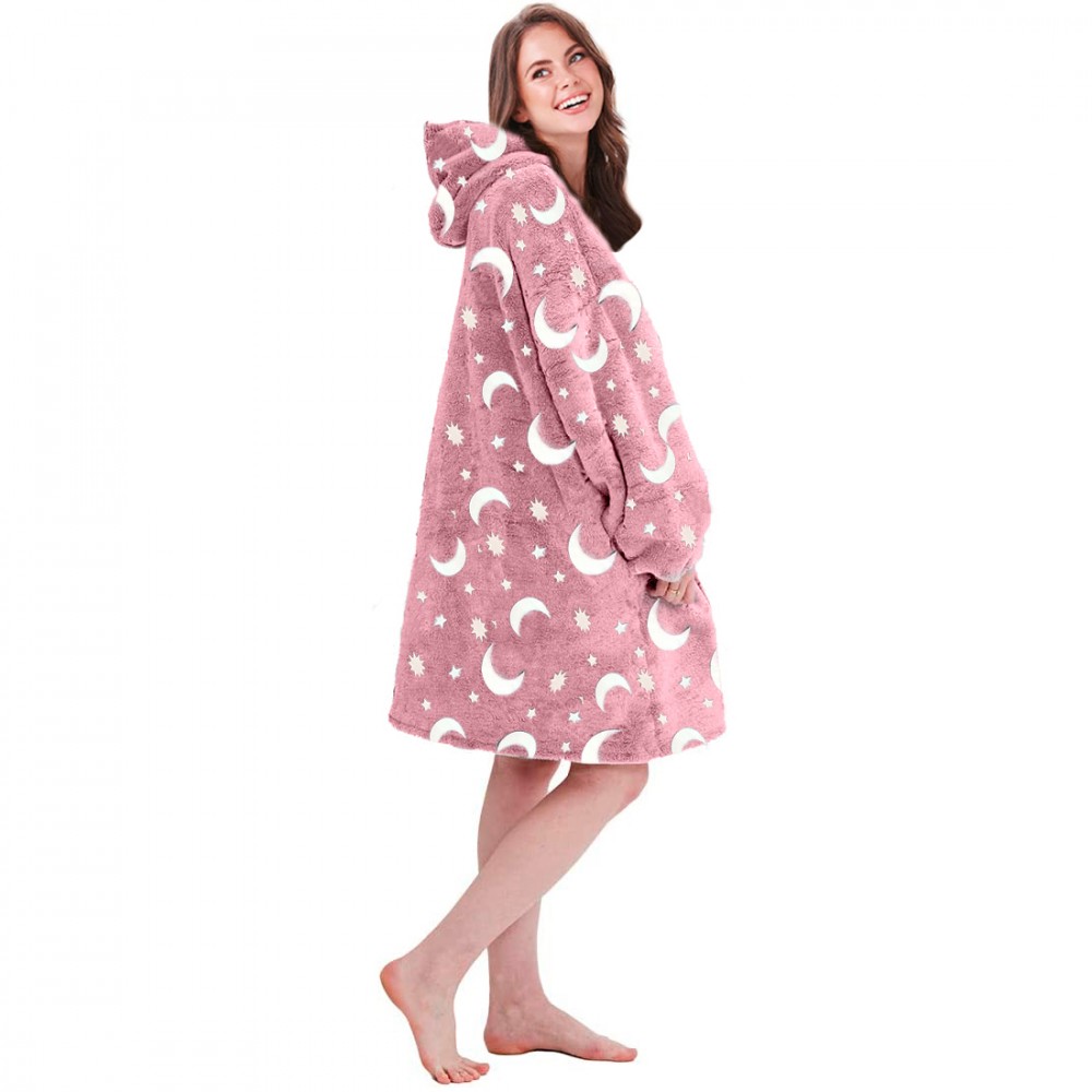 Mantella con Maniche Oversize in Pile ROSA...