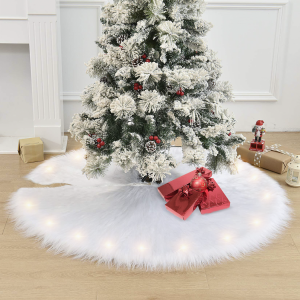 Copri Base Albero di Natale Tappeto Gonna Peluche Bianco... 2