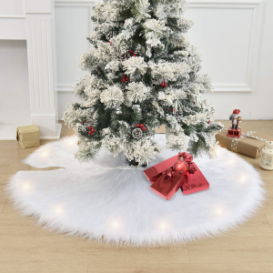 Copri Base Albero di Natale Tappeto Gonna Peluche Bianco... 2