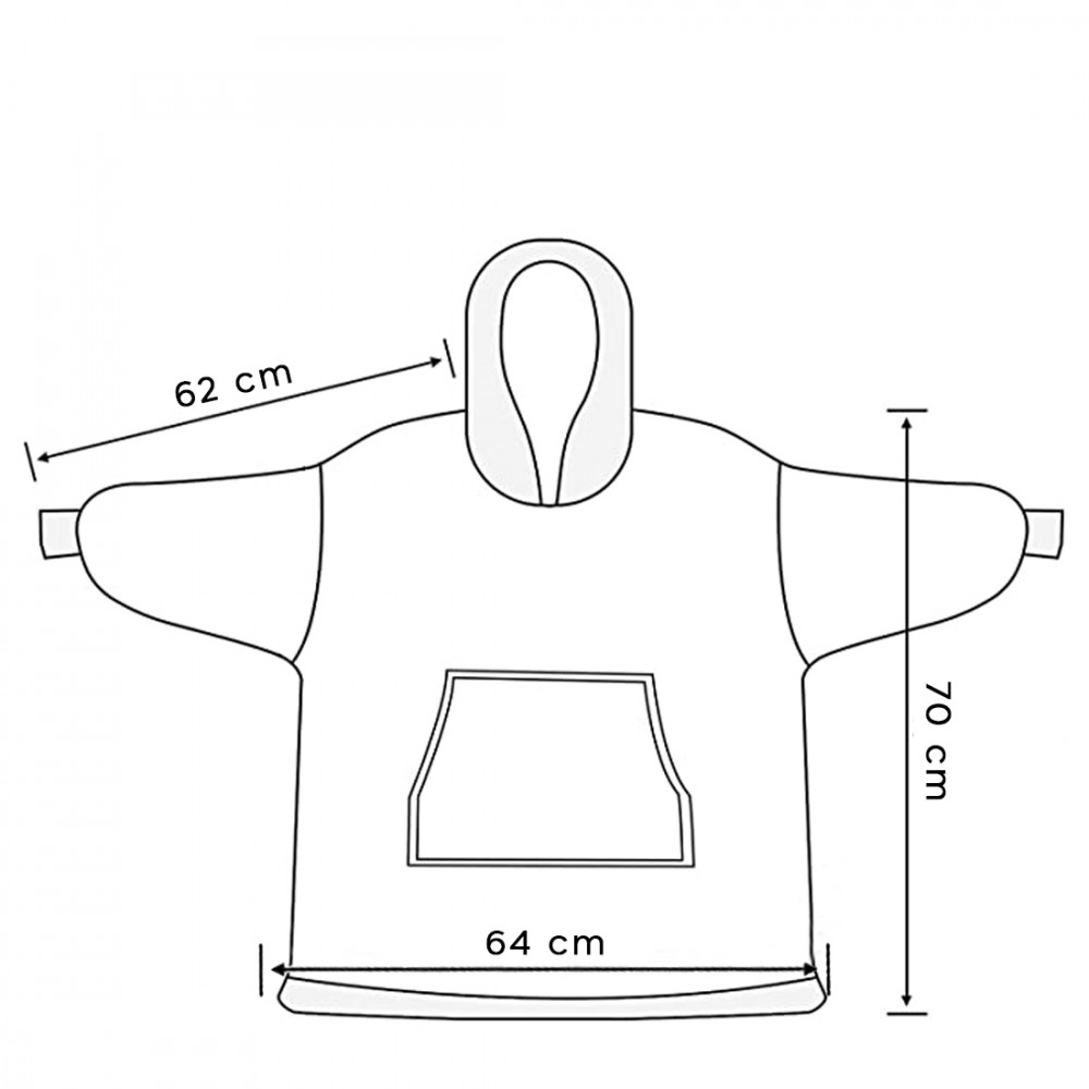 Mantella in Pile per Bambini Grigio Cappuccio e...