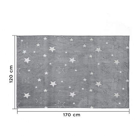 Coperta Magica per Bambini Plaid Invernale Pile Grigio con Fantasia Fluorescente