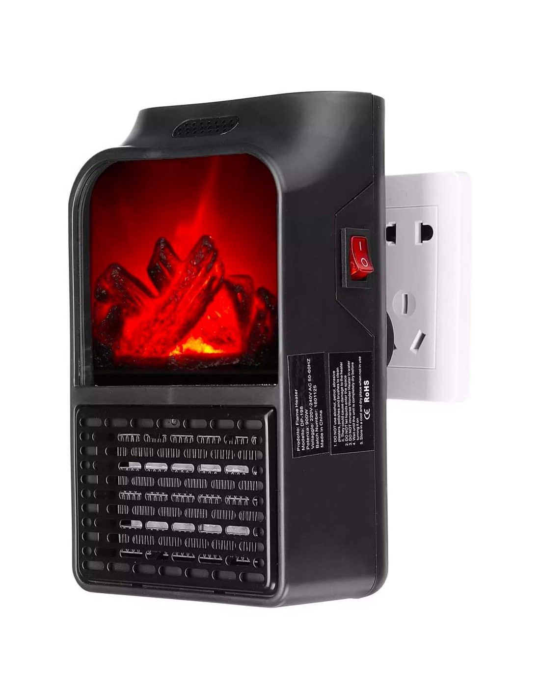 Mini stufa portatile stufetta Wonder Heater 900 w spina presa muro elettrica