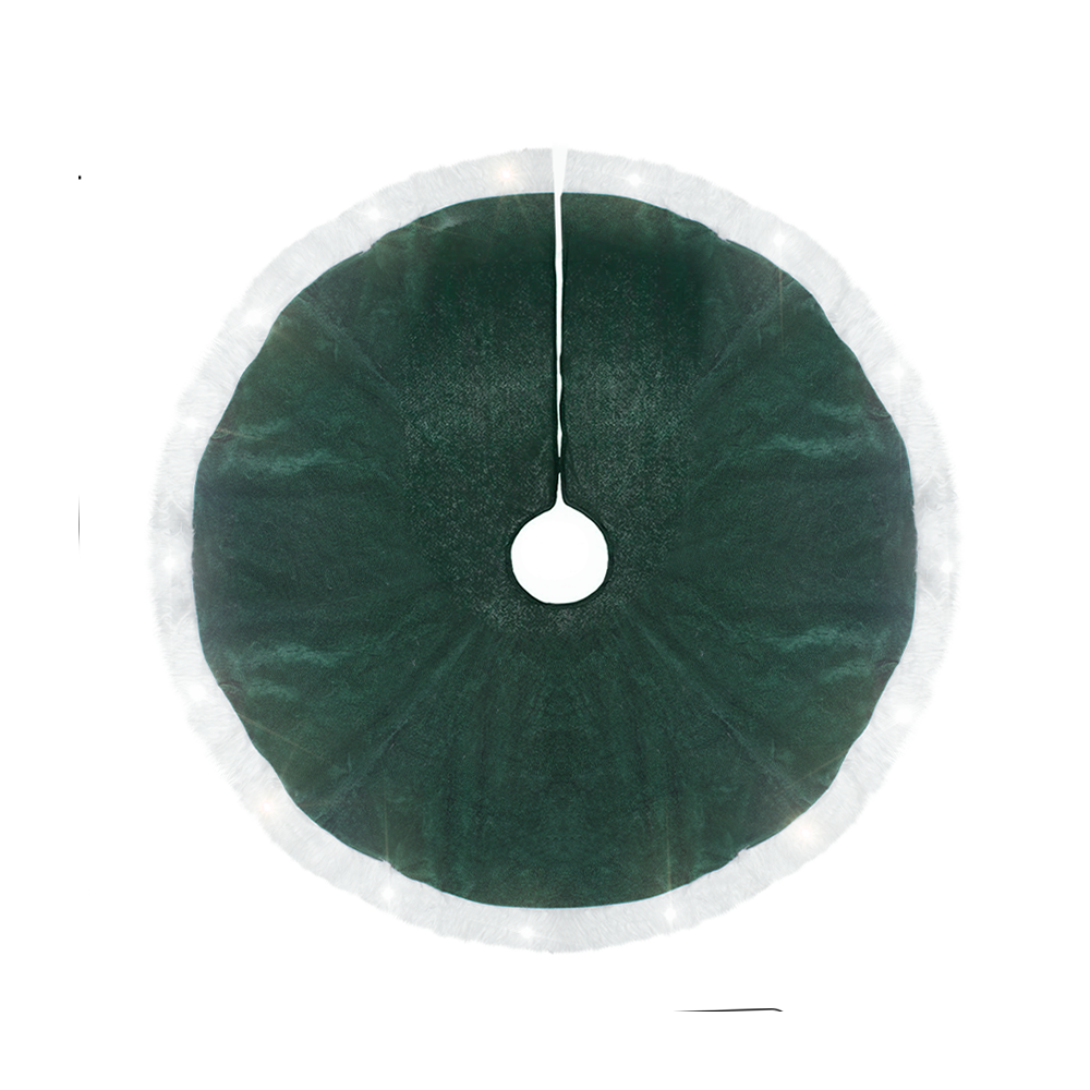Image of Copri Base Albero di Natale 301215 Tappeto Gonna per Albero 110cm Minilucciole Verde052