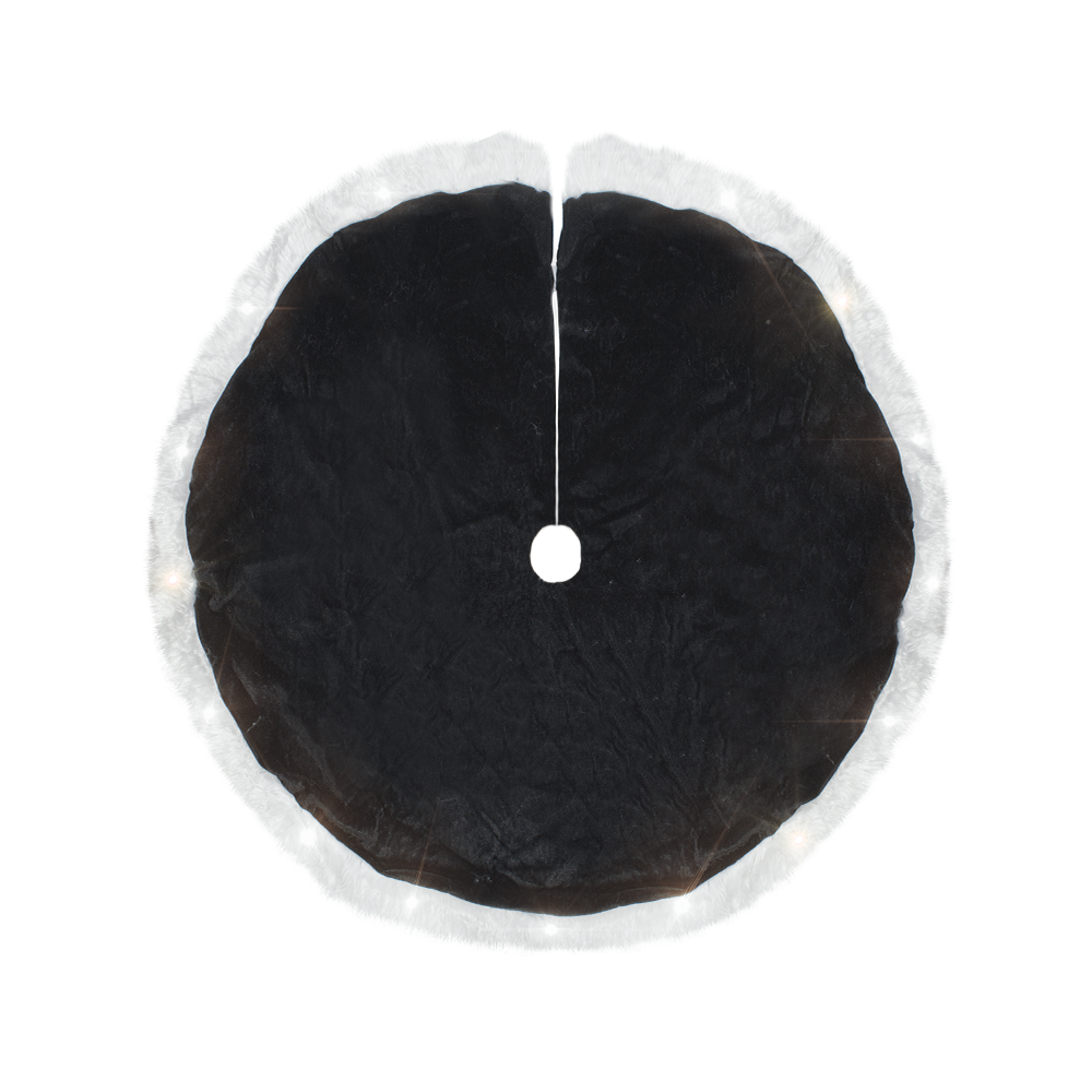 Image of Copri Base Albero di Natale 301215 Tappeto Gonna per Albero 110cm Minilucciole Nero052