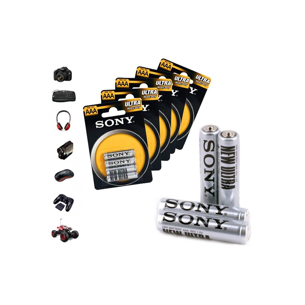 Pack da 32 -52 - 76 o 100 stilo Sony New Ultra formato AAA R03 1.5V Zinco Carbone confezione risparmio