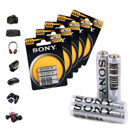 Pack da 32 -52 - 76 o 100 stilo Sony New Ultra formato AAA R03 1.5V Zinco Carbone confezione risparmio