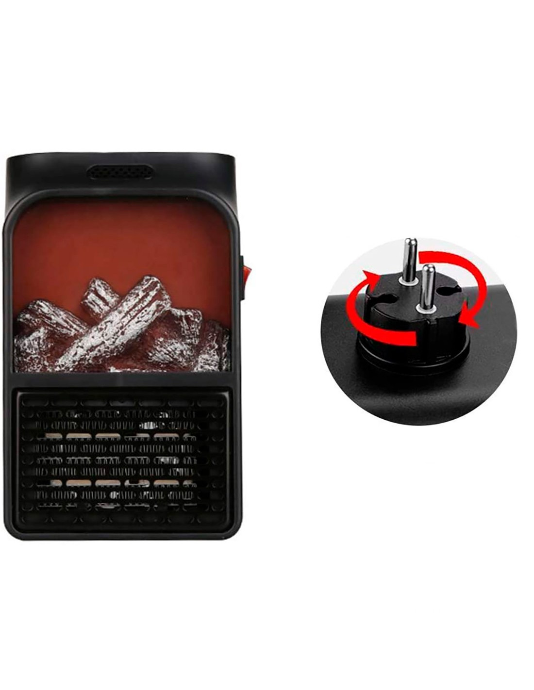 MINI STUFA ELETTRICA PORTATILE 1000W FLAME HEATER PICCOLA STUFETTA FUOCO  CAMINO