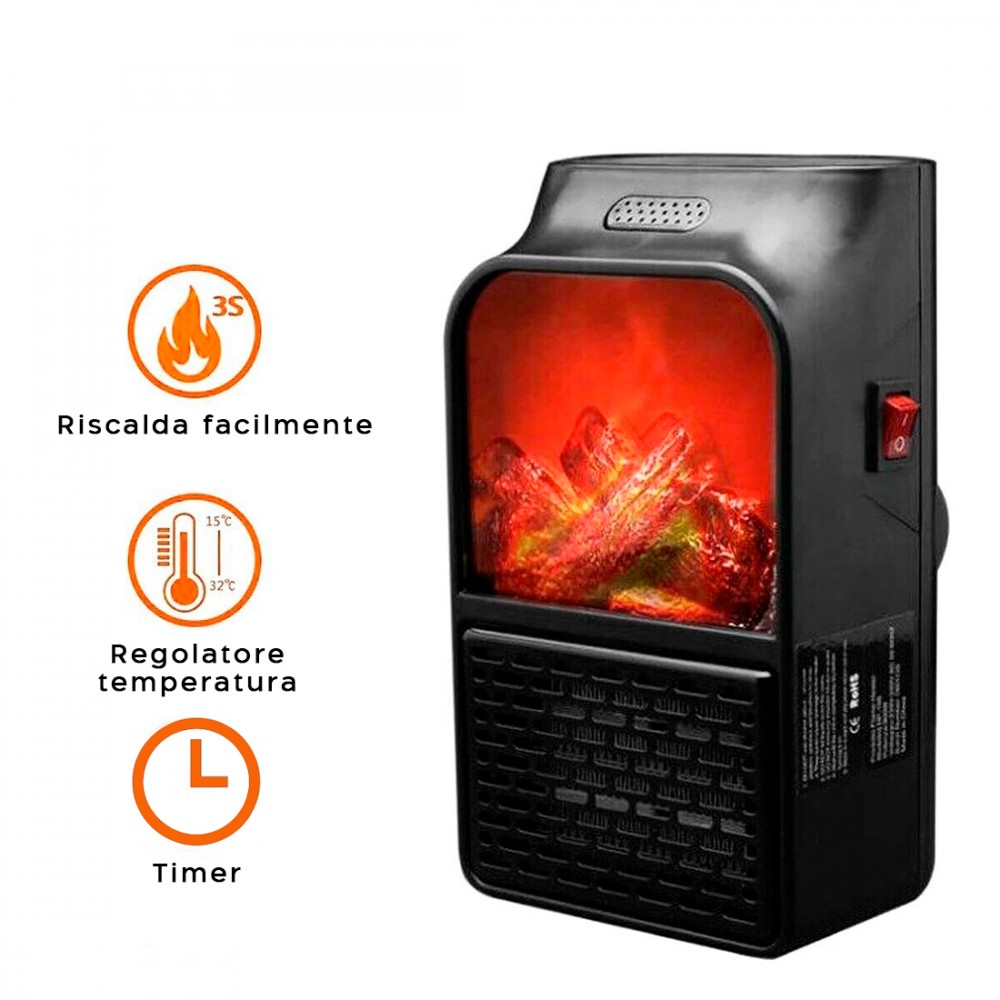 Mini Stufa Elettrica Portatile da Muro 1000W...