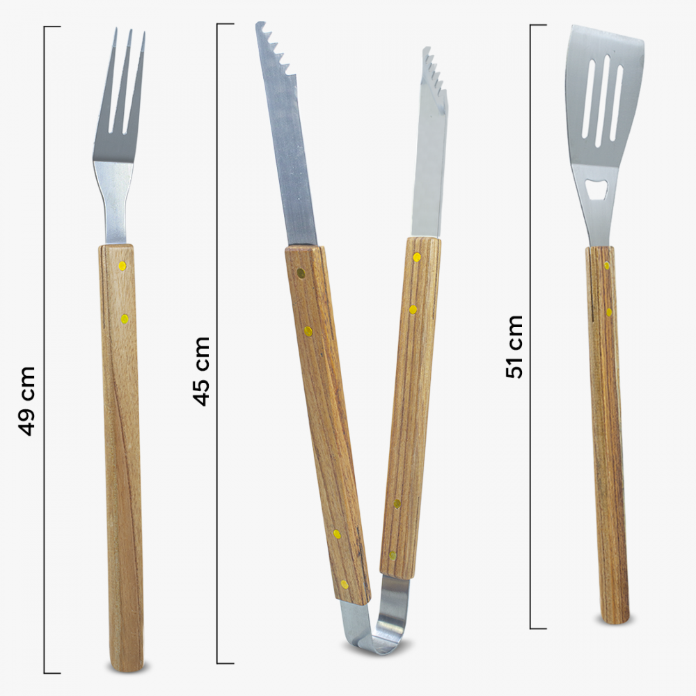 Set 3 Utensili Maxi per Barbecue Pinza Paletta...