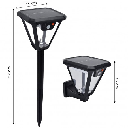 Lampione da Giardino e Parete Ricarica Luce Solare Luce Fredda con Telecomando