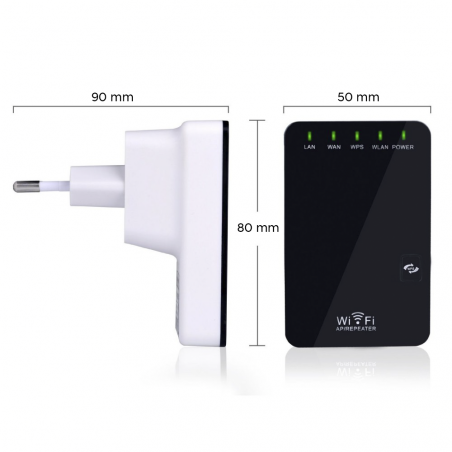 Ripetitore Router Wireless 300 Mbps da Muro Amplificatore Wi-Fi con 2 Porte LAN