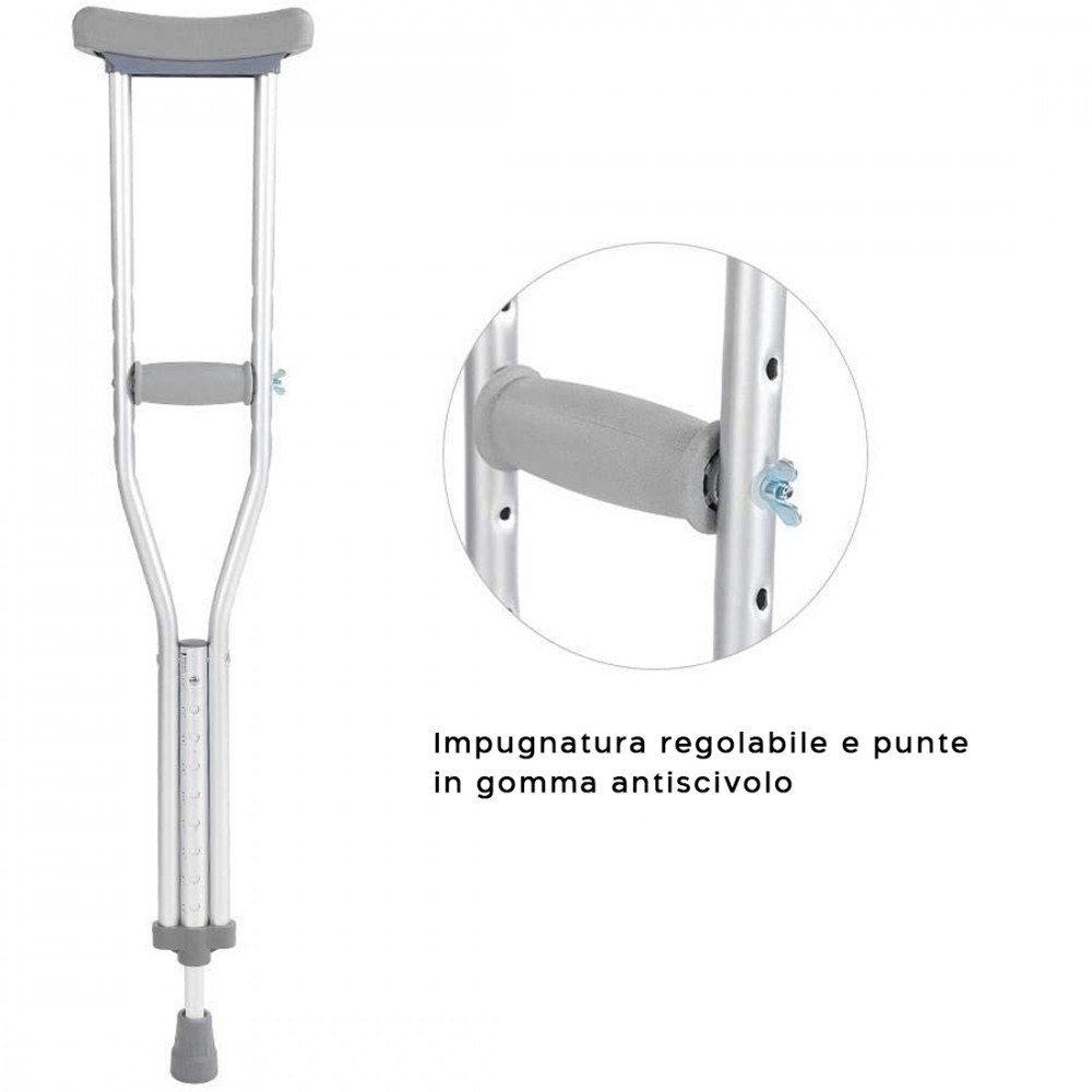 Coppia di Stampelle Sottoascellare Ortopedica...