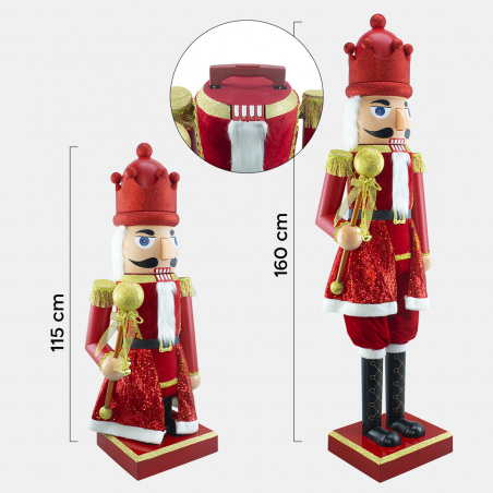 Soldato Schiaccianoci Gigante 160 Cm 392005 con Musica e Movimento Decorazione
