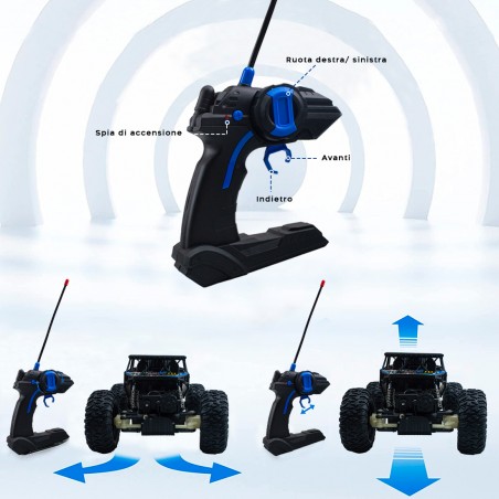 Macchina Telecomandata ROCK CRAWLER Modellino in Scala 1:14 con 4 Ruote Motrici