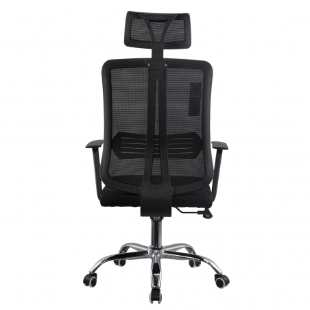 Sedia Ufficio Direzionale ALBERT Nera Poggiatesta Altezza Regolabile e Braccioli